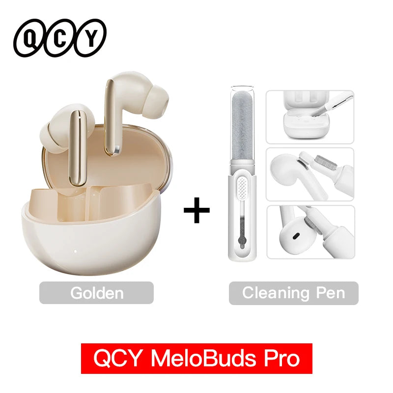 QCY MeloBuds Pro Wireless Earphones with 46dB Active Noise Cancellation Hi-Res LDAC Bluetooth 5.3 and 6 Microphones