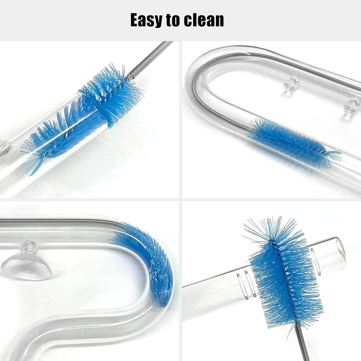 FZONE Aquarium Glass Lily Pipe Kit Inflow Outflow Brush