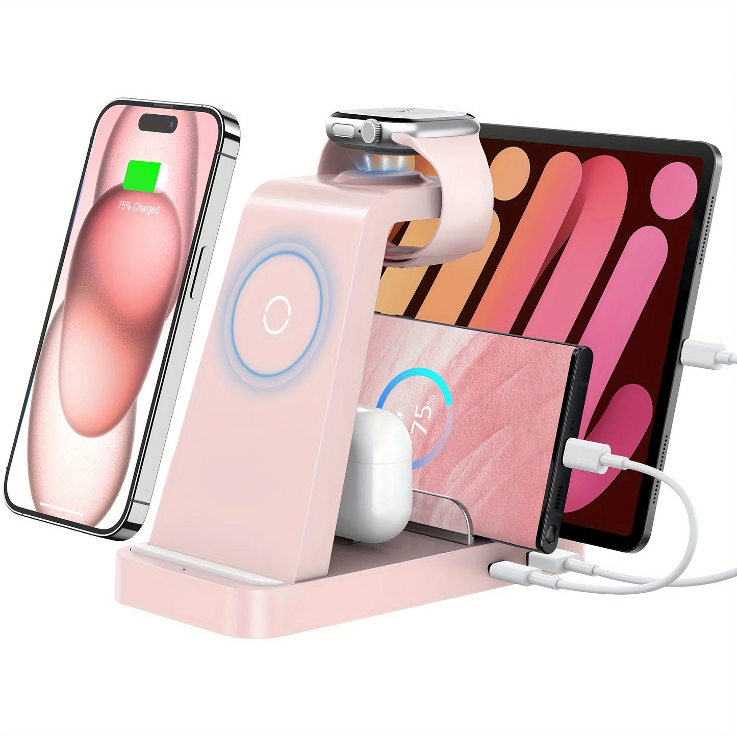 5In1 Fast Wireless Charge Station IPhone Apple Watch AirPods