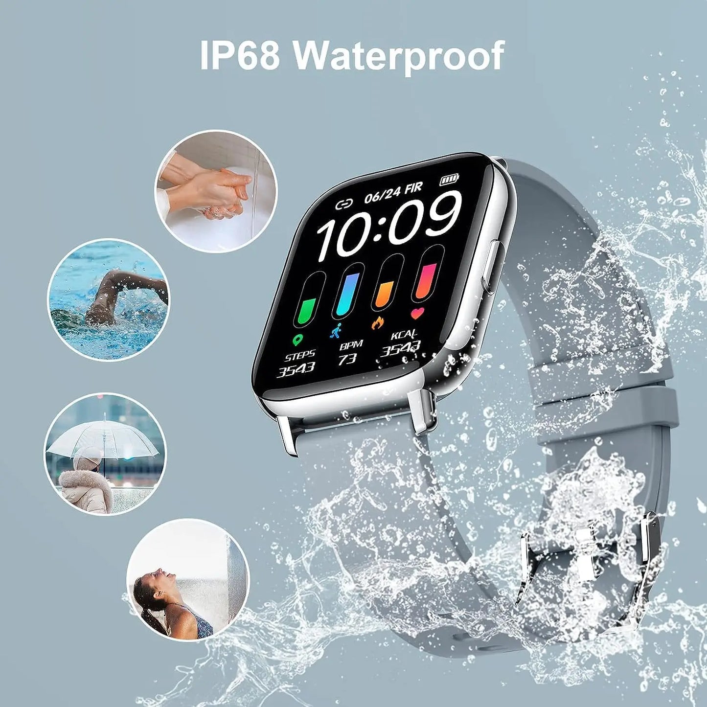 Nerunsa Smart Watch 1.69Inch Touchscreen Fitness Tracker