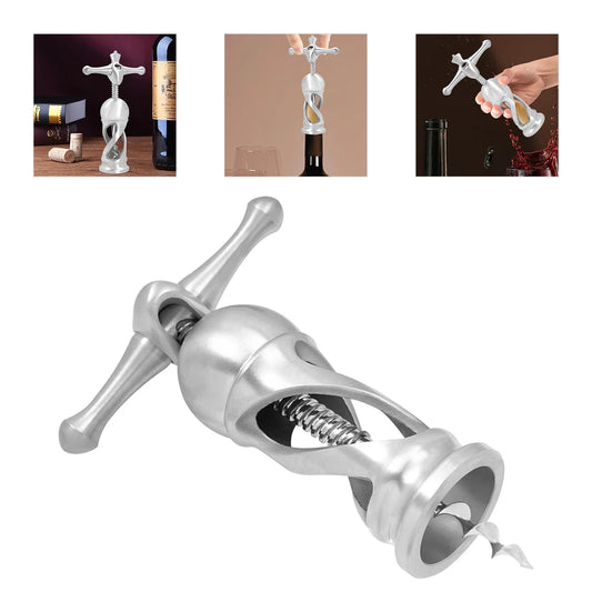 Wine Bottle Opener with Non-Slip Handle, SUS304 Stainless Steel, Comfortable Grip for Effortless Wine Opening