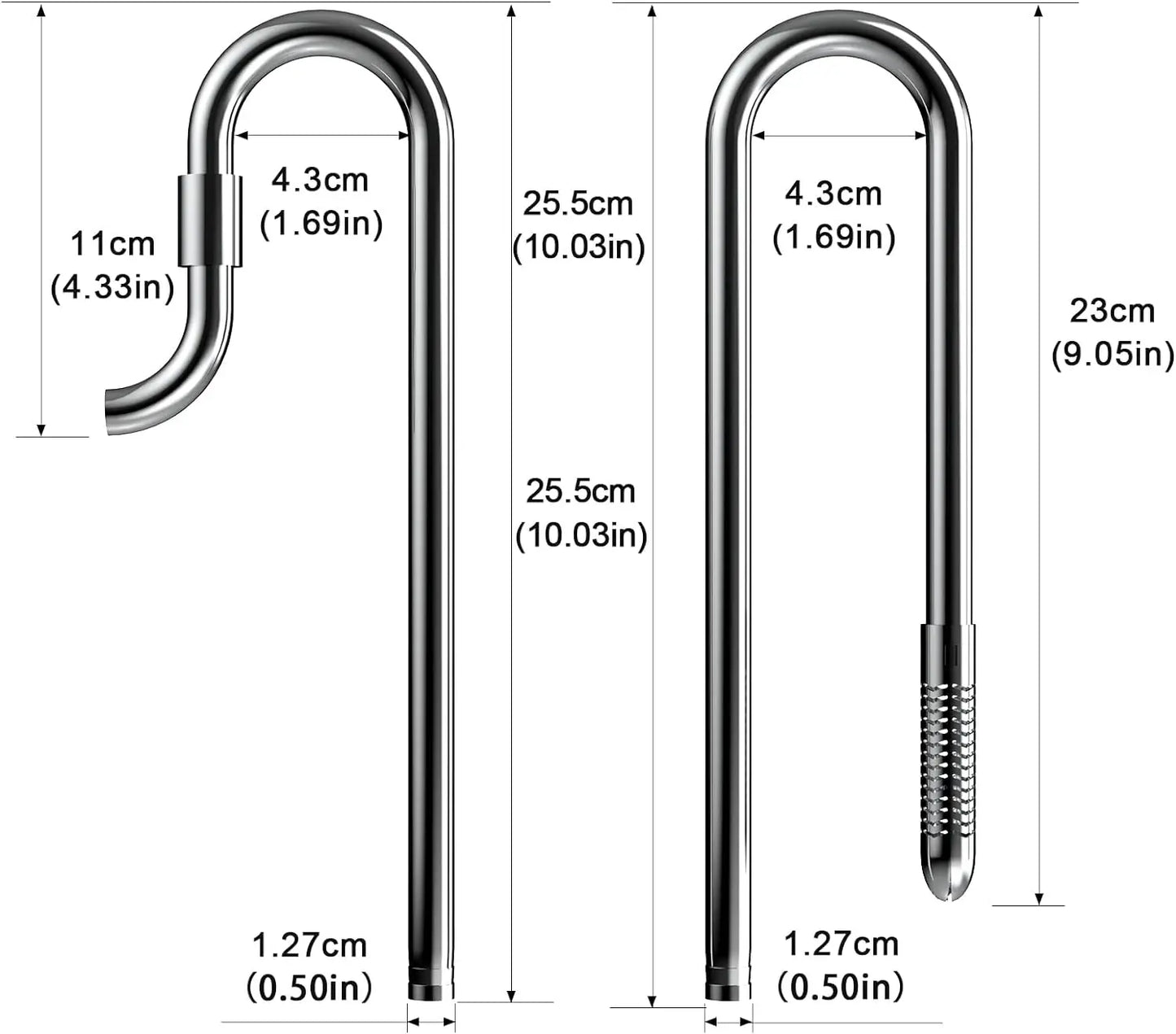 Stainless Steel Inflow Outflow Pipe For Aquarium 12 To 16mm