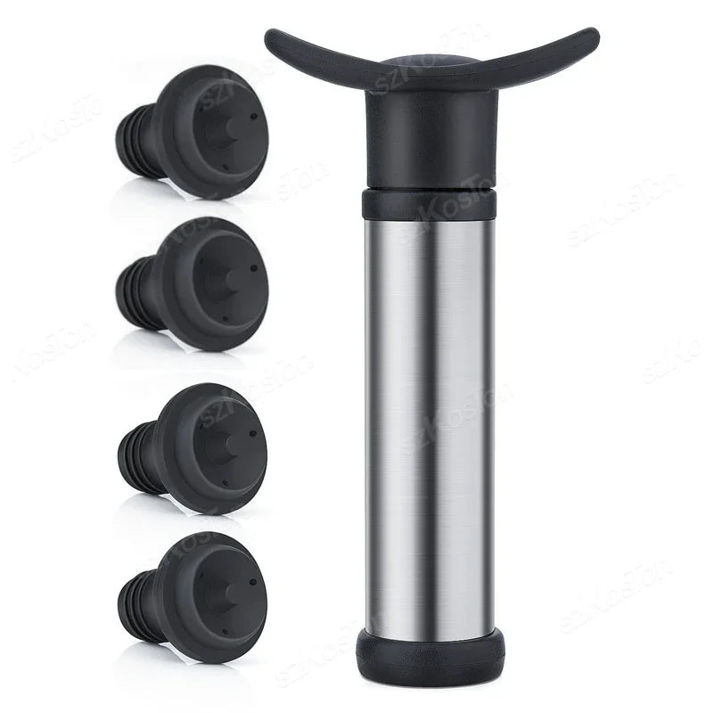 Wine Stopper With Vacuum Pump Bar Accessories Air lock Aerator Rubber Black Bottle Stopper Keep Wine Fresh Saver Sealing