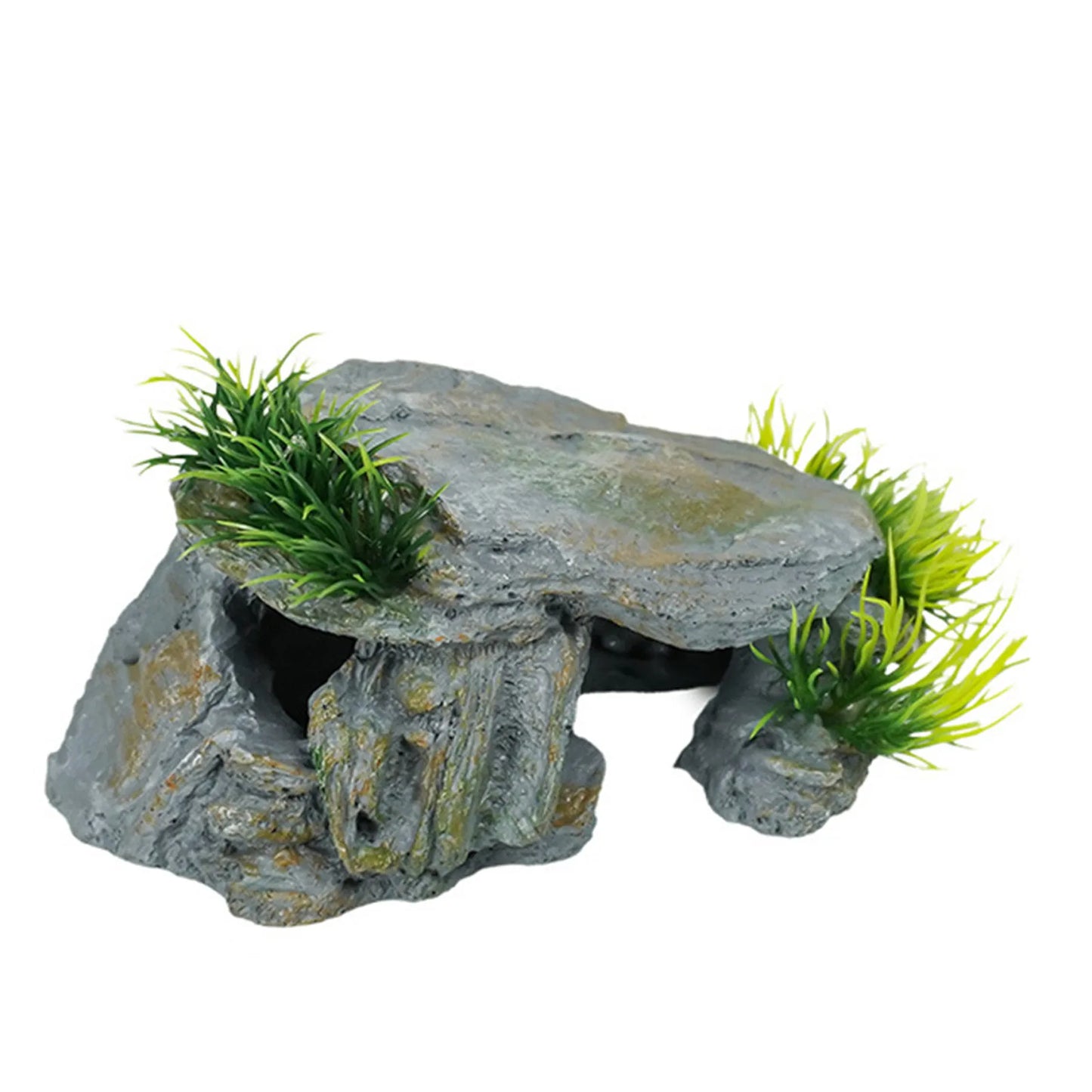 Aquarium Reptile Cave Rock Hide Platform Turtle Lizard Snake
