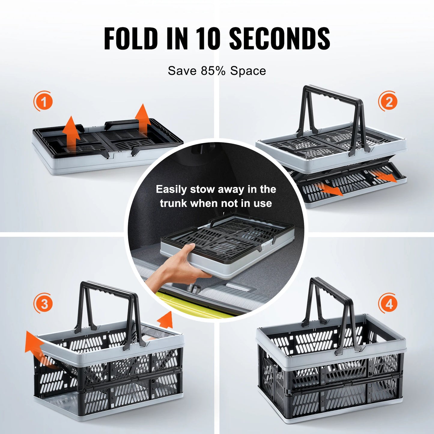 SucceBuy 3 Pack Foldable Storage Baskets For Kitchen