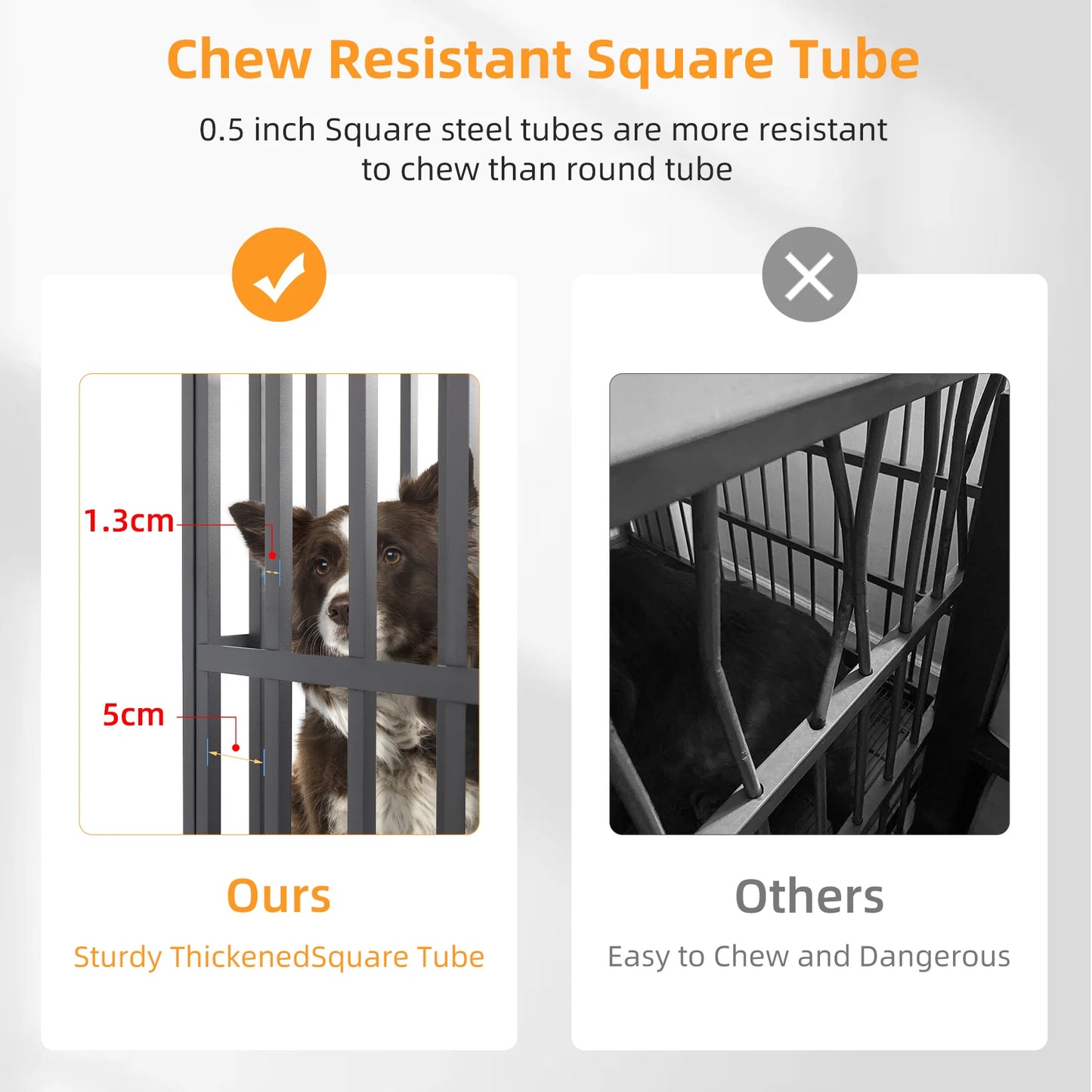 Heavy Duty Metal Dog Kennel Crate Removable Tray Lock