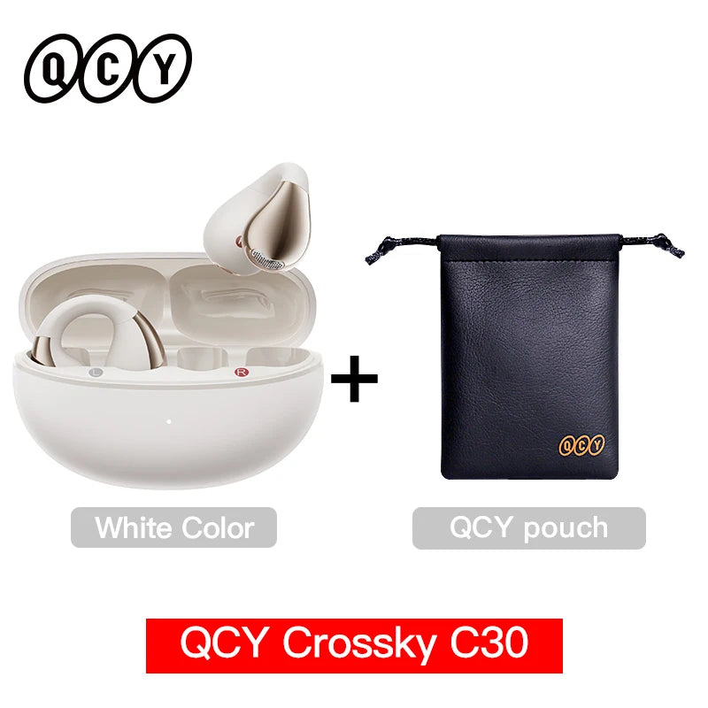 QCY Crossky C30 Earclip Wireless Earphones Bluetooth 5.4 Open Ear Sports TWS Earbuds Dual-Connection Headphone Clip-on Headset