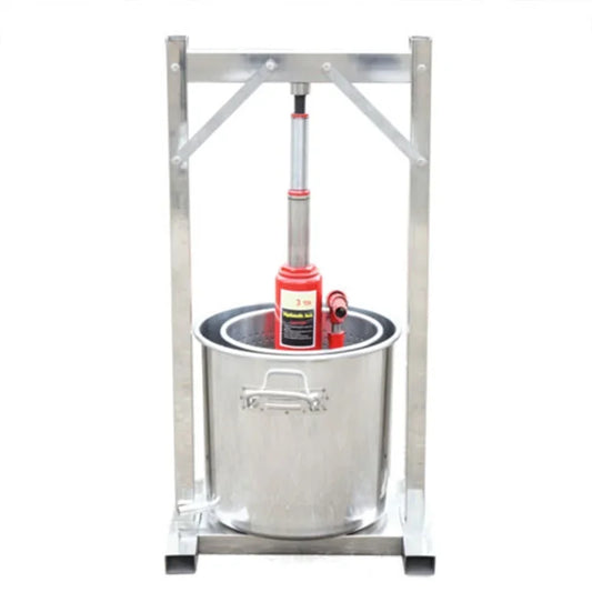 Fruit Wine Press 12L Grape Crusher Juice Maker Stainless Steel with Hydraulic Jack Wine Making Tool