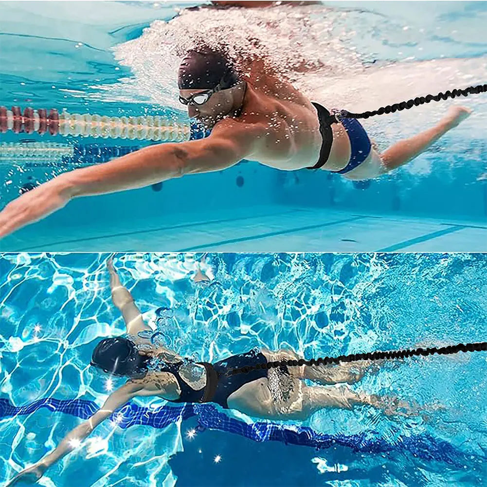 Swim Tether Stationary Swimming Aquatic Resistance Belt Swim Training Leash for Swim Training and Exercise