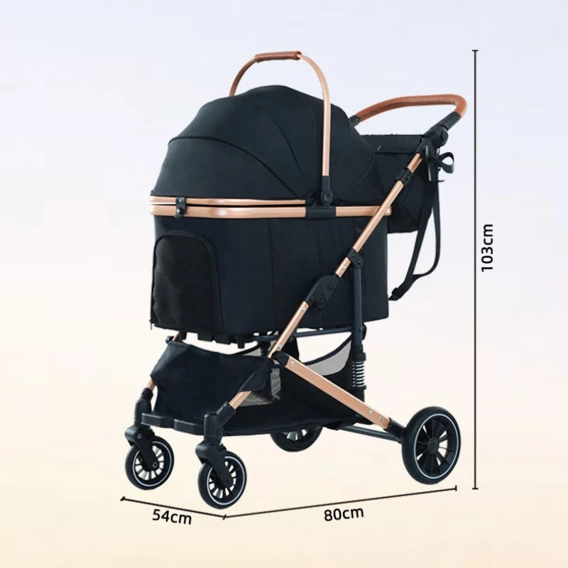 Portable Pet Stroller Foldable Cats And Dogs Carrier