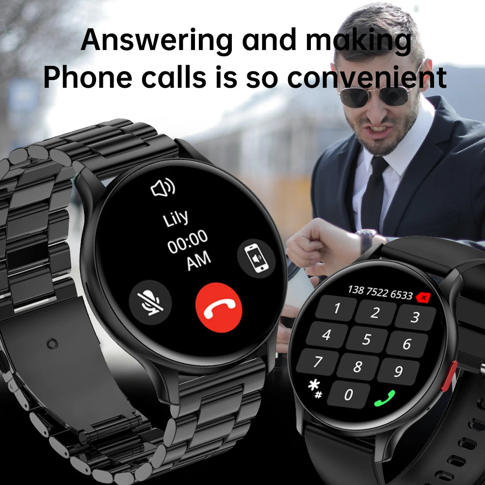 SENBONO New Smart Watch AMOLED Always On Bluetooth Call Fitness Tracker IP68 Waterproof Smartwatch Men Women for Android IOS