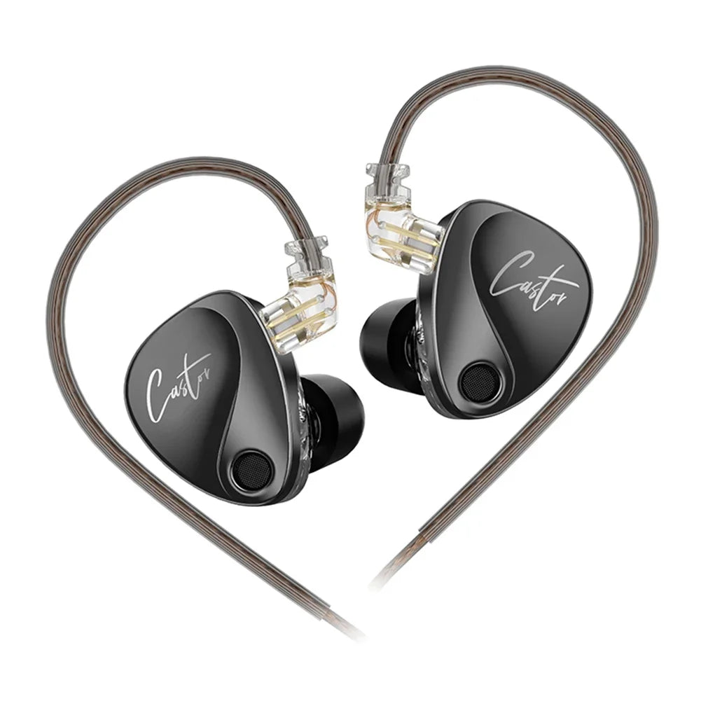 KZ Castor Wired Earbuds In Ear HiFi Earphone Detachable Cable 2 Dynamic Tunable Balanced Armature Earphones with Mic Earbuds