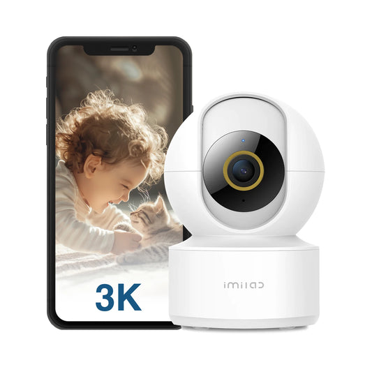 IMILAB C22 3K IP Indoor Camera Detection Color Night Vision Monitor for Baby/Pet 2-Way Audio Wi-Fi6 Powerful AI Algorithm White