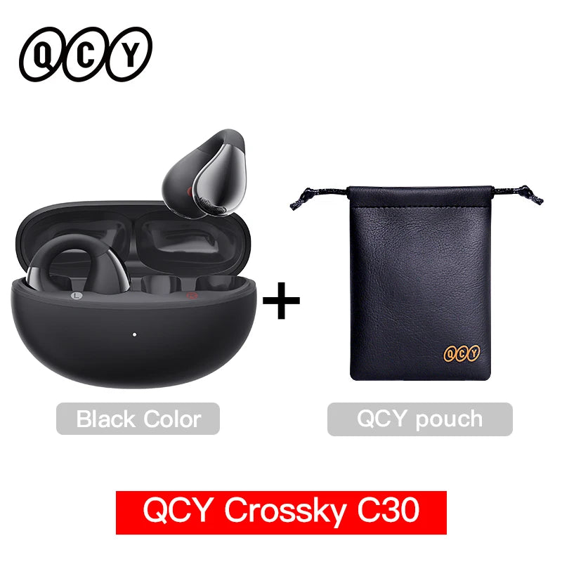 QCY Crossky C30 Earclip Wireless Earphones Bluetooth 5.4 Open Ear Sports TWS Earbuds Dual-Connection Headphone Clip-on Headset