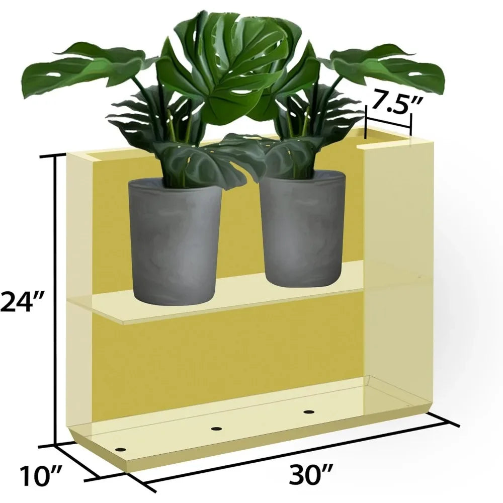 Metallic Heavy Outdoor Span Planter Box, Long and Tall Divider Planters, Flower Pot, Plant Container
