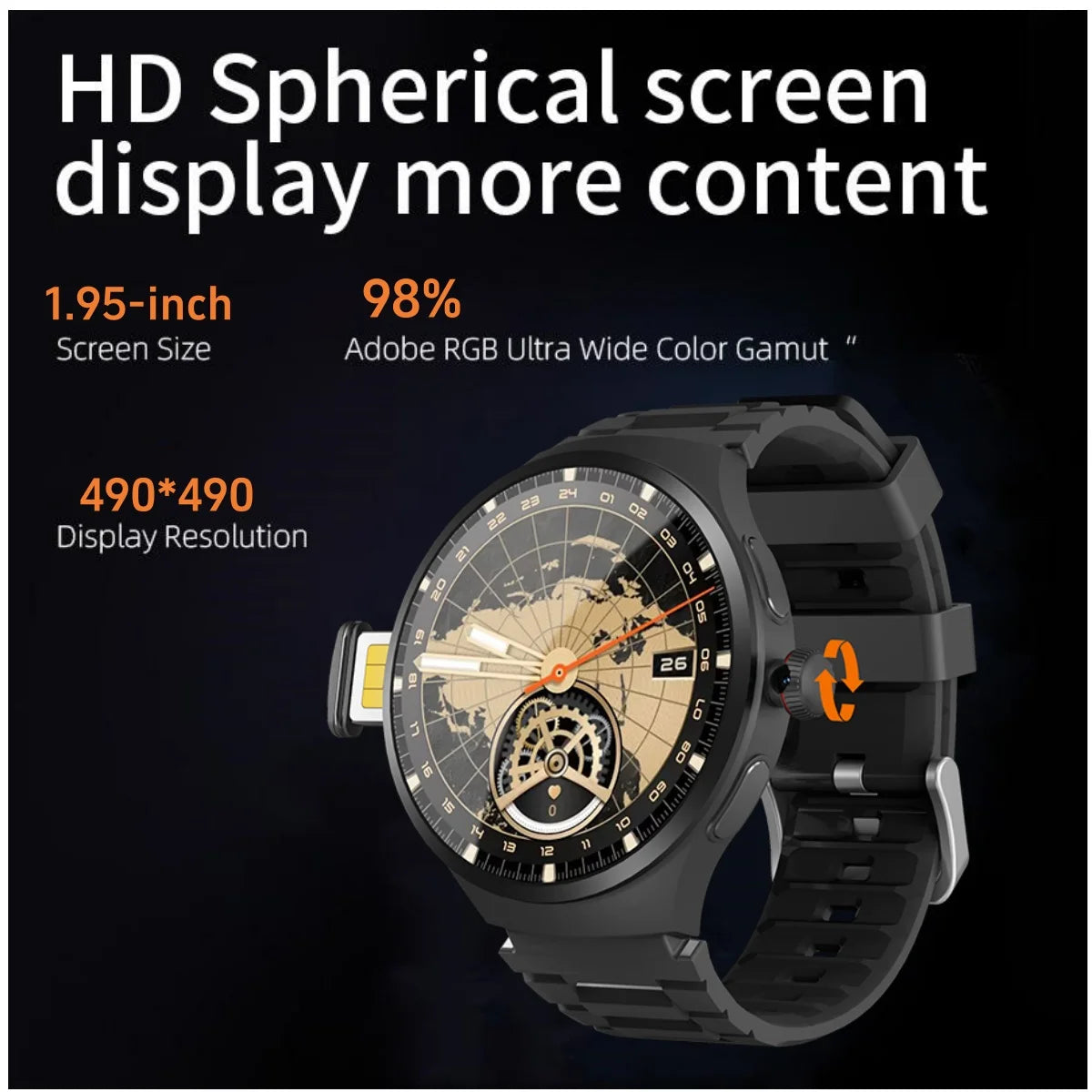 GoldenSpike 4GB 128GB Smart Watch with GPS and Camera