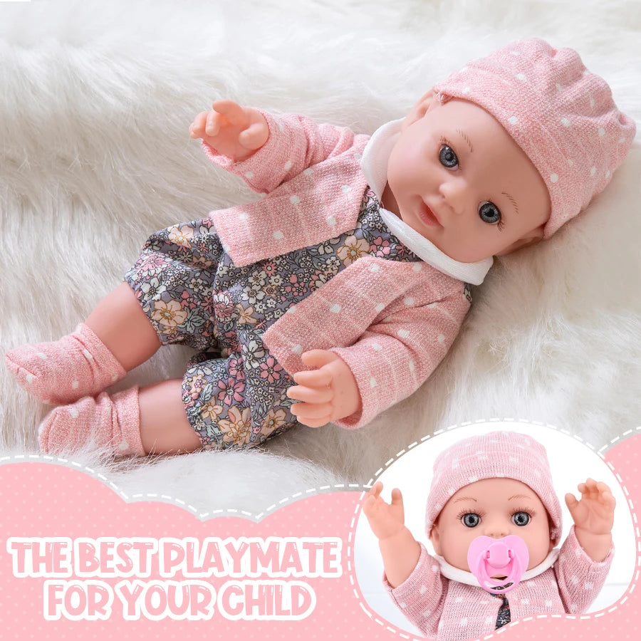 12 Inch Reborn Doll Washable Education Doll Movable Limbs