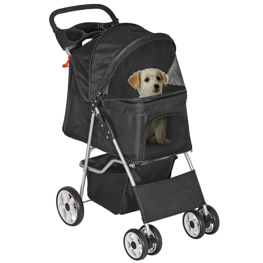 Dog Stroller Pet Travel Carriage 4 Wheeler Foldable Carrier