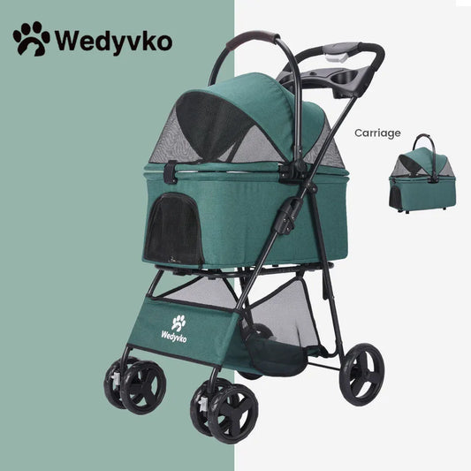 Wedyvko Portable Dog Stroller One Click Folding Clip Type