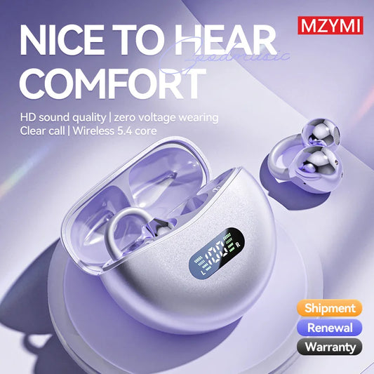 MZYMI Earclip Bluetooth5.4 Earphones M79 Waterproof Sports Music Headphones LED Display TWS Earbuds Open Ear Headset With Mic