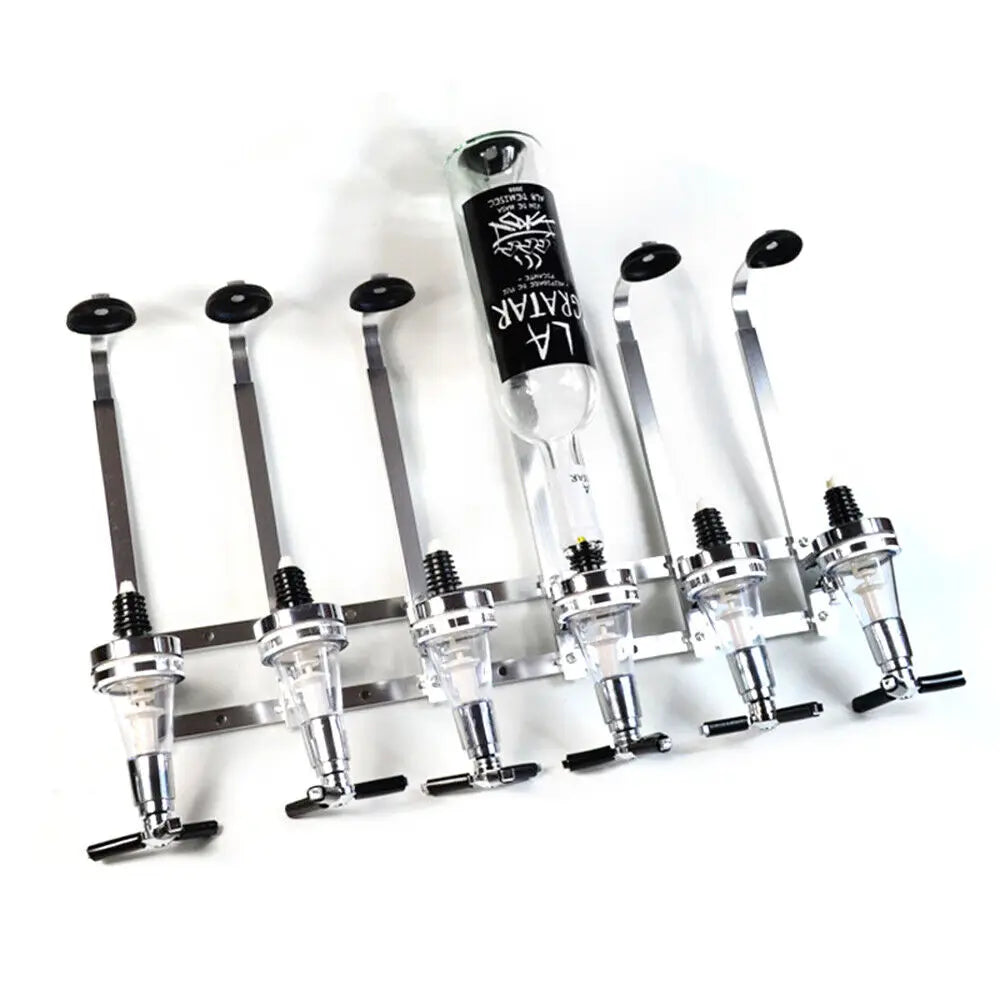 6-Bottle Wall Mounted Liquor Dispenser Alcohol Liquor Dispenser Stand Wall Mounted Bar Butler for Drink Beer Wine