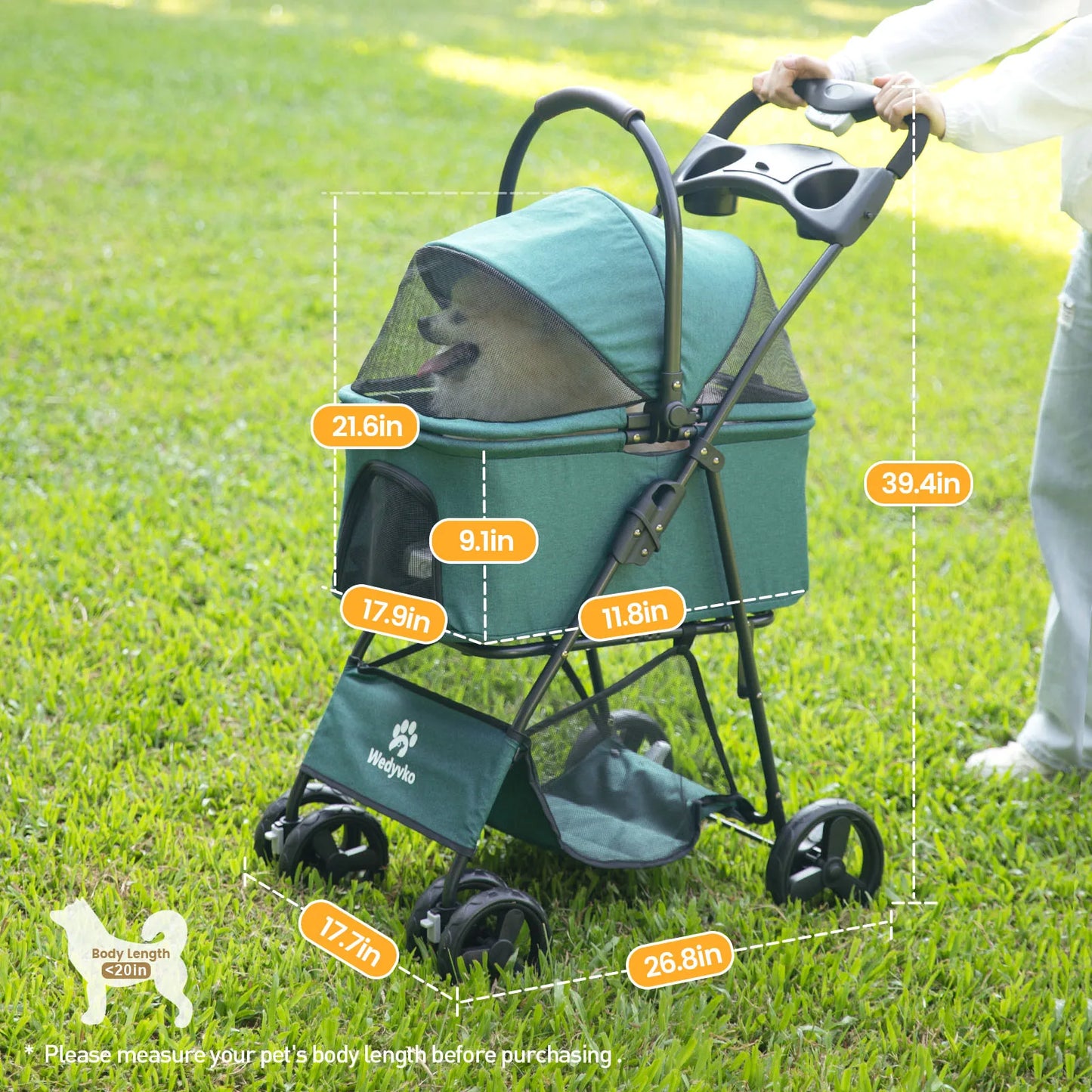 Wedyvko Portable Dog Stroller One Click Folding Clip Type