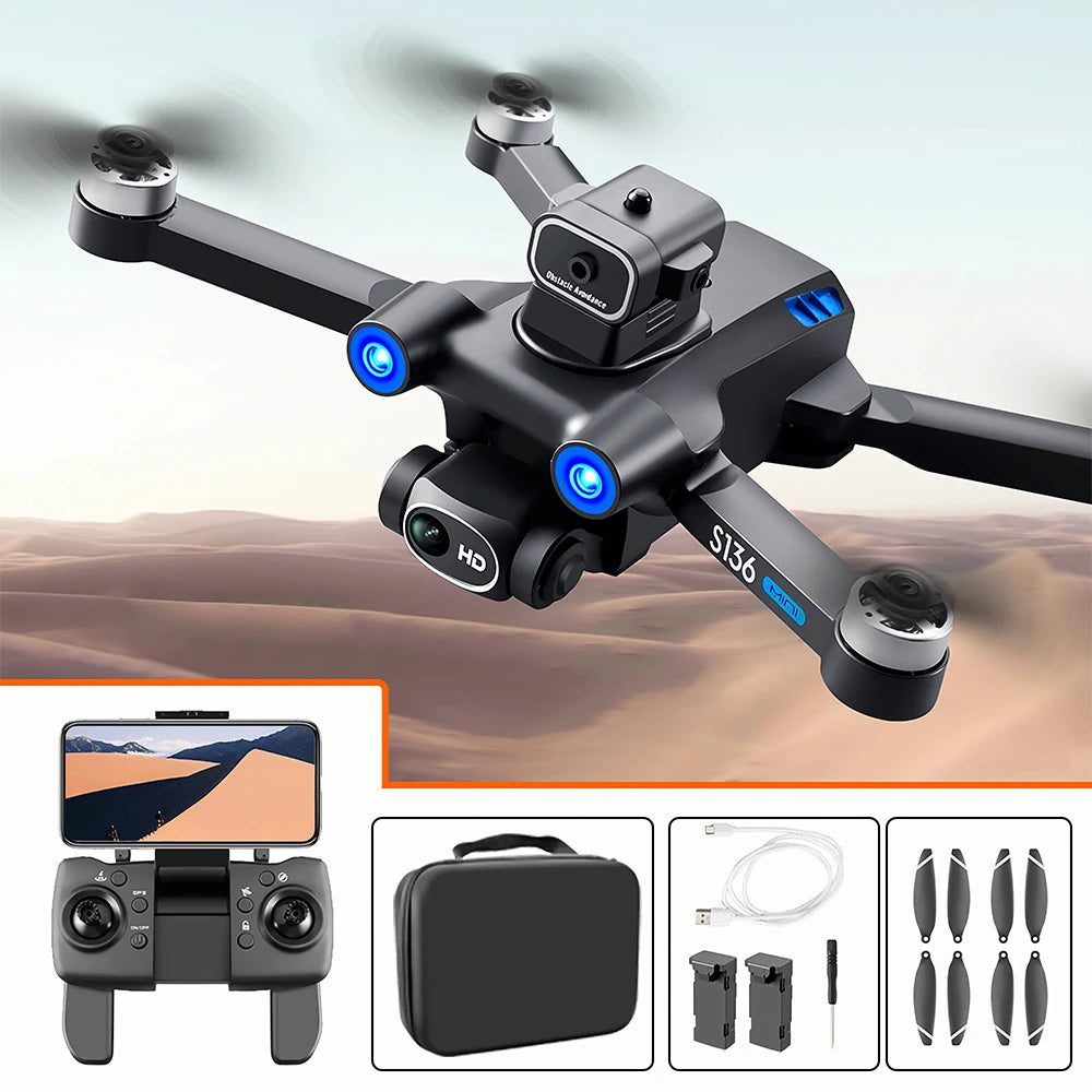S136 8K ESC Dual Camera Aerial Photography RC Drone Spare Parts 3.7V 2000MAH Battery/Propeller/Arm/USB