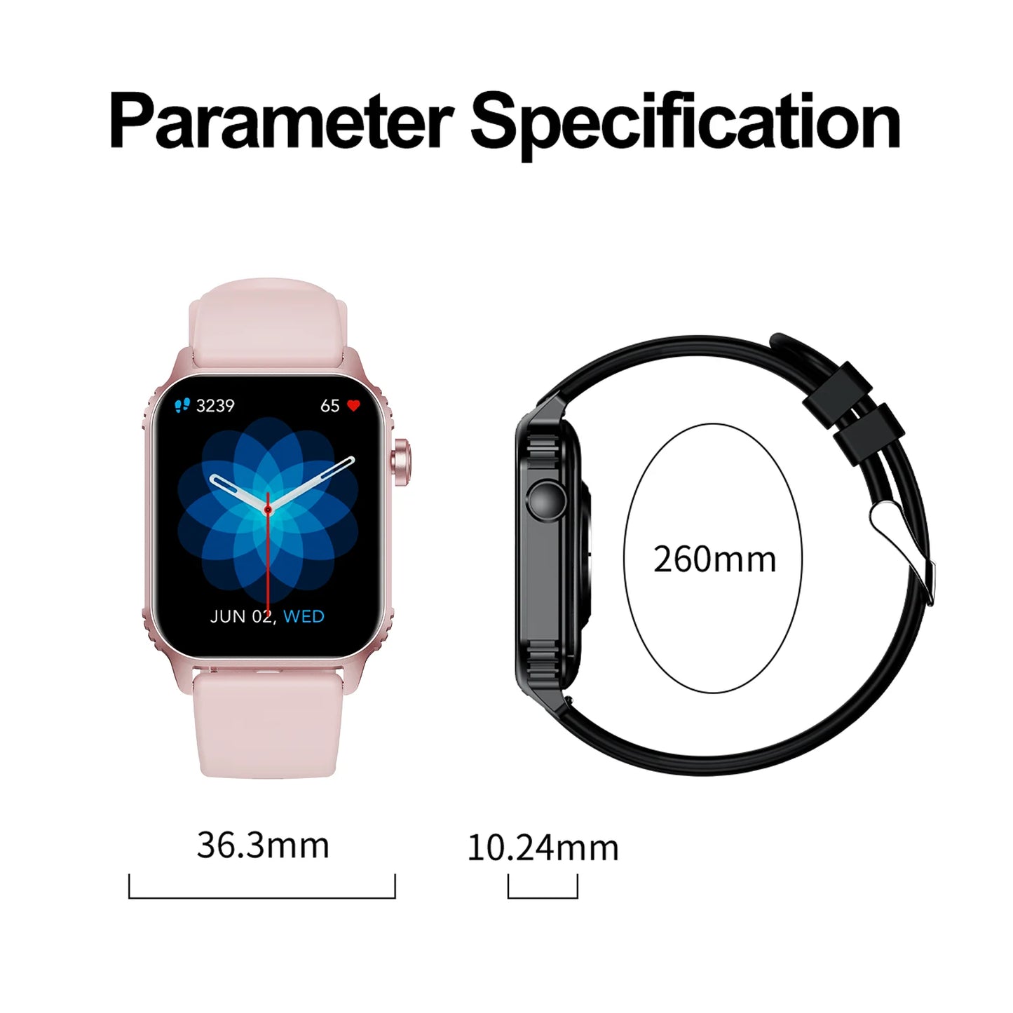 TG08 Smart Watch 1.85 Inch Fitness Tracker for Men and Women