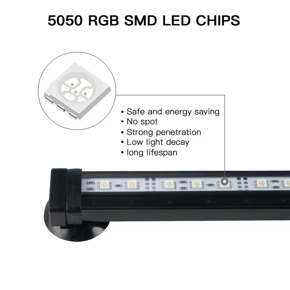 Aquarium Underwater LED Light RGB Submersible Lamp Remote