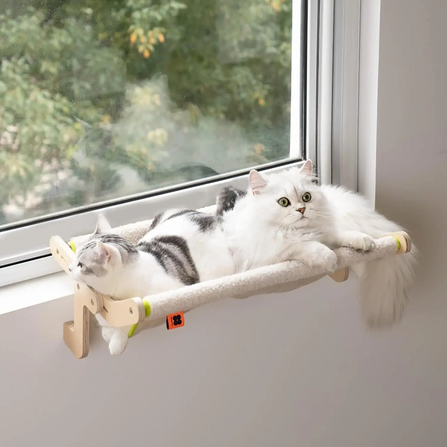 Mewoofun Cat Window Perch Lounge Hammock No Drilling Beige