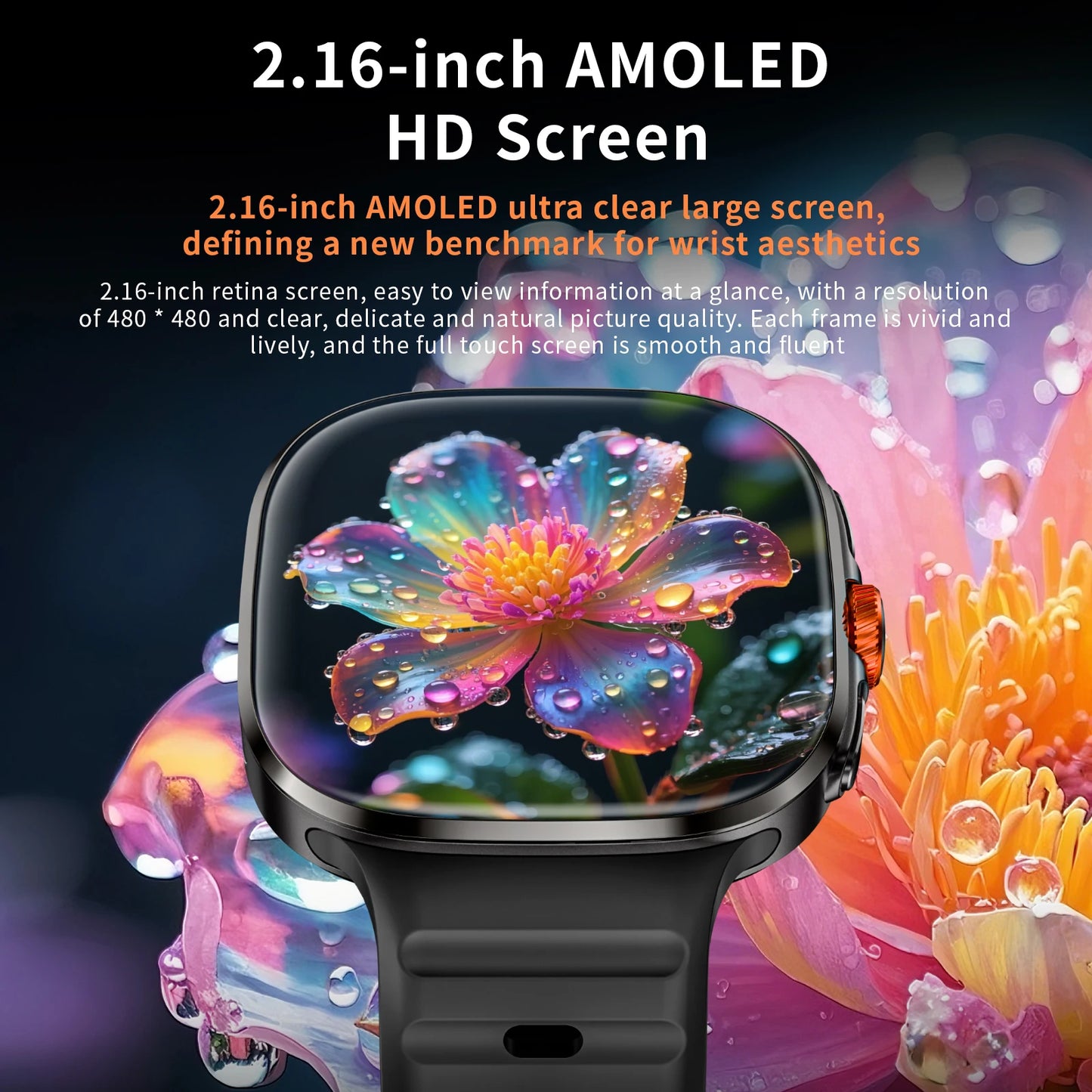 LOKMAT New APPLLP 6 MAX Android Smart Watch Phone Amoled Touch Screen Rotating Camera AI Translation Function Chatgpt