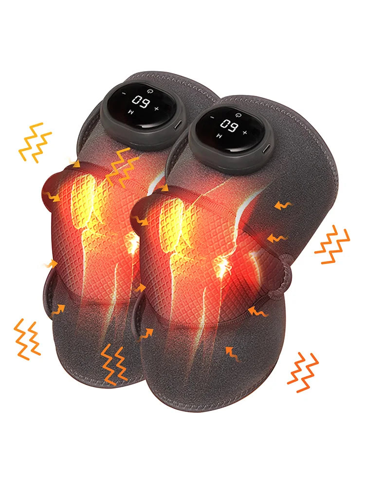 2Pcs Cordless Knee Massager Heat And Vibration Arthritis