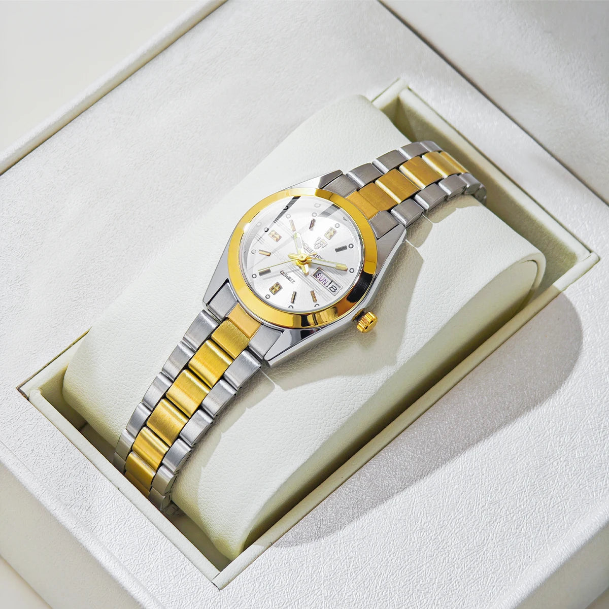 New Fashion Quartz Golden Wristwatches For Womens Luxury Stainless Steel Women Waterproof Calendar relogio masculino Clock