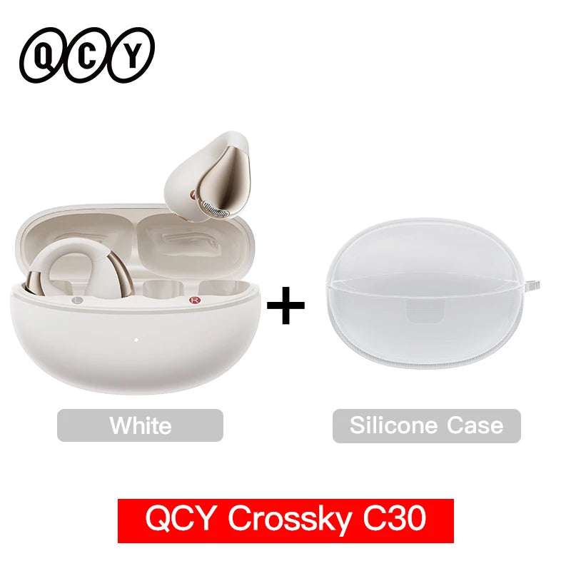 QCY Crossky C30 Earclip Wireless Earphones Bluetooth 5.4 Open Ear Sports TWS Earbuds Dual-Connection Headphone Clip-on Headset