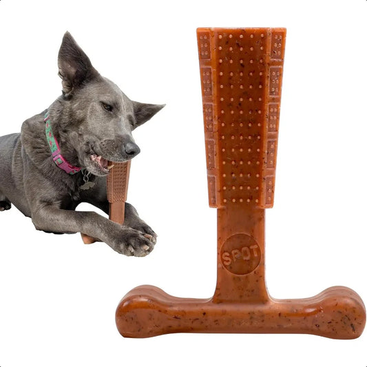 BamBones Plus TBone Bamboo Fiber Nylon Dog Chew Durable for Aggrive Chewers NonSplintering for Adult Dogs Teething Puppies Unde