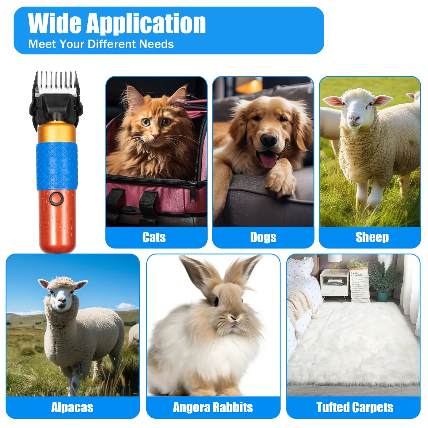 Electric Animal Fur Shears for Dogs Cats Rabbits Sheep