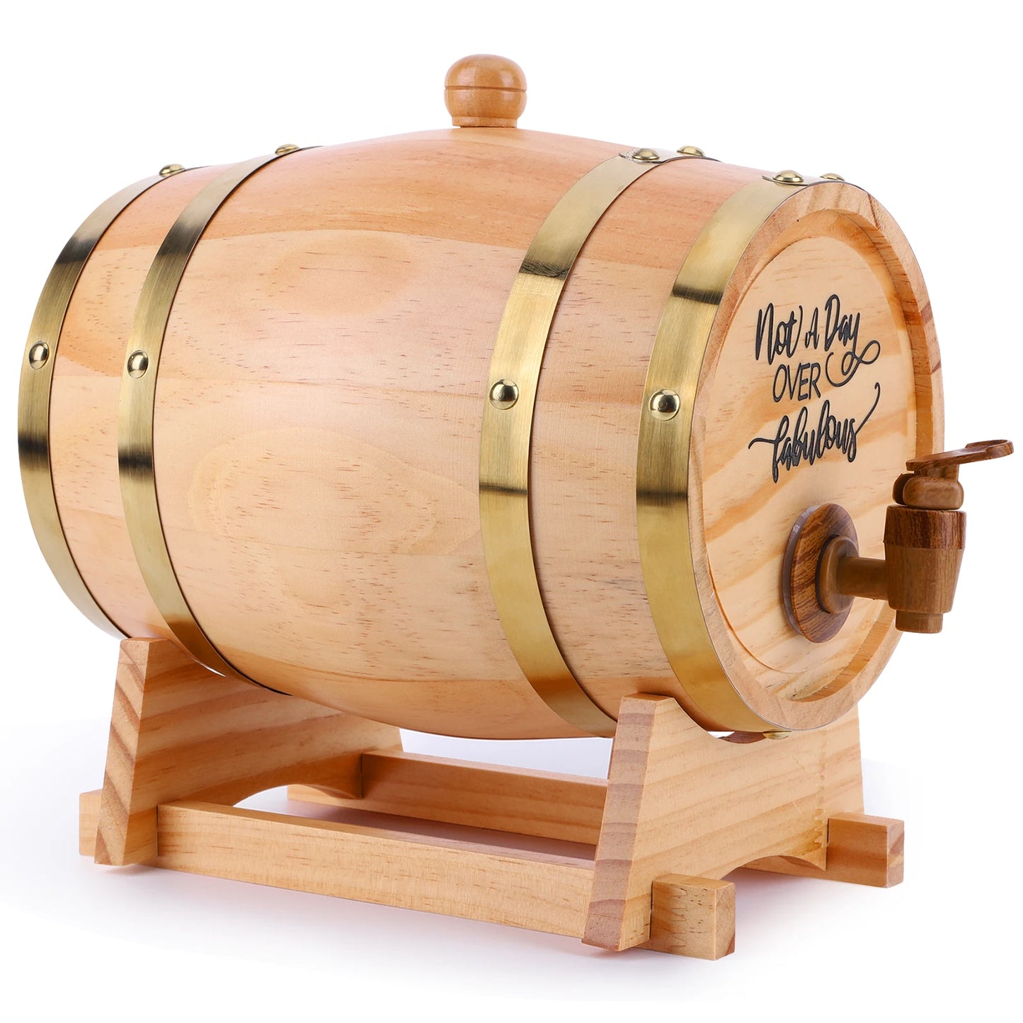 3L Engraved Whiskey Barrel with Stand Bung and Spigot Wooden Whiskey Barrel Bourbon Barrel for Whiskey Bourbon Cocktails Rum