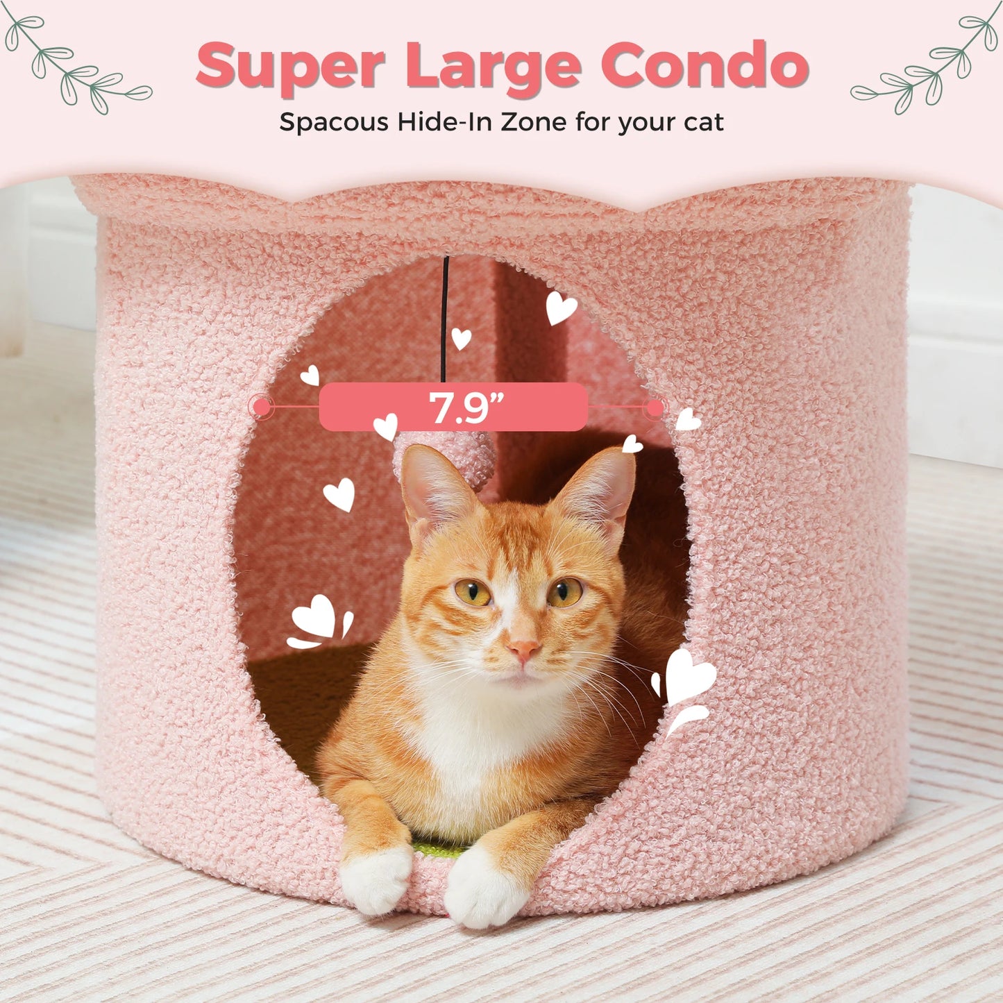 Large Indoor Cat House With Removable Flower Bed Hideaway