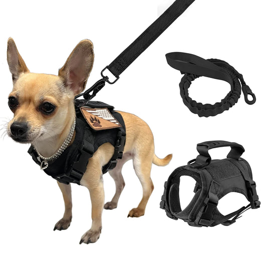 Tactical Puppy Harness Leash For Small Dogs And Cats