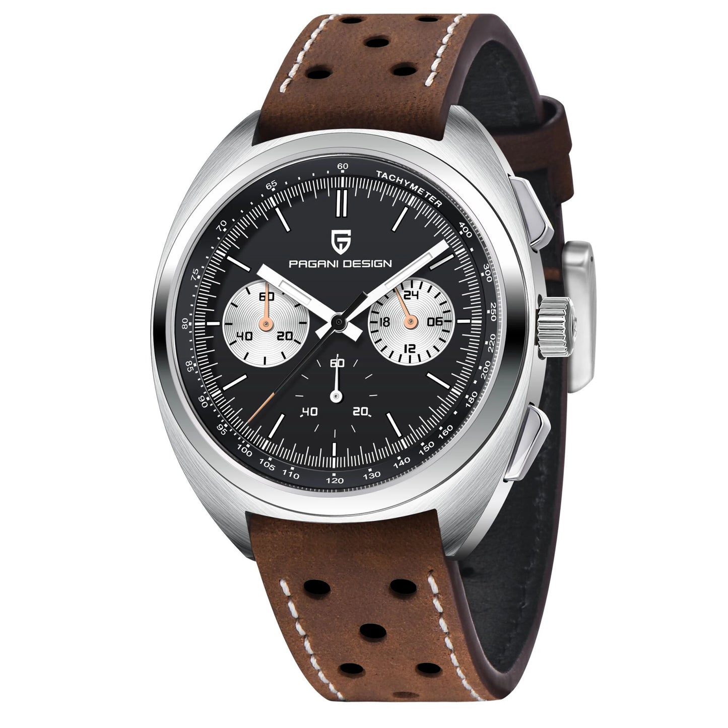 PAGANI DESIGN 2025 New Panda Dial Men Watches Luxury Quartz Watch For Men Japan VK63 Sport Chronograph Sapphire glass Wristwatch