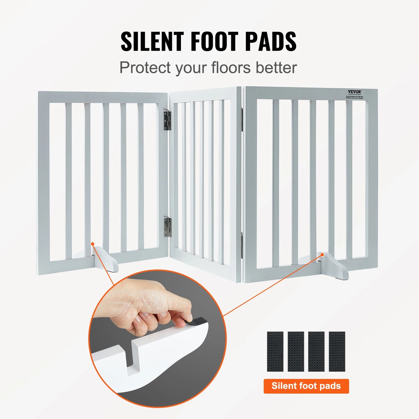 SucceBuy Freestanding Dog Gate 3 Panels Foldable Barrier