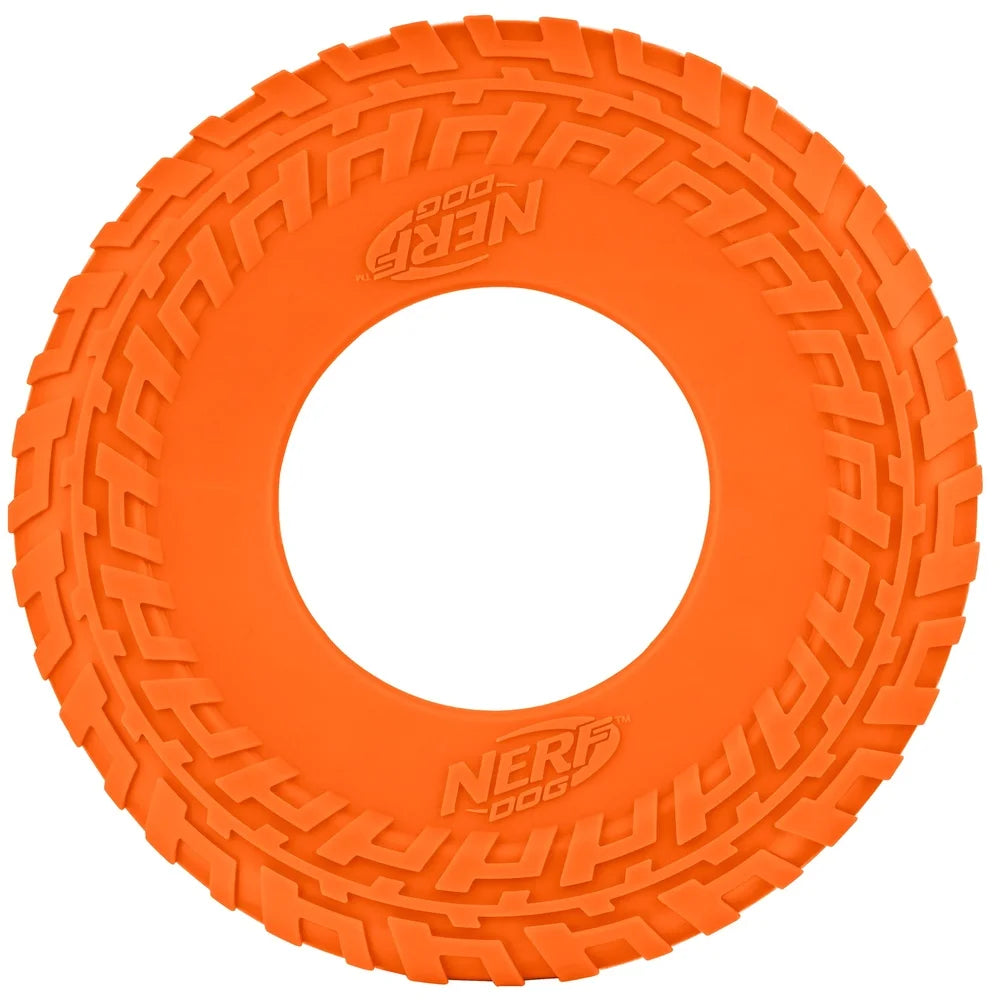 Durable 10 Inch Dog Flyer TPR Toy Fetch Aerodynamic Play Non-Slip Tire Tread Design Lightweight Portable Outdoor Fun