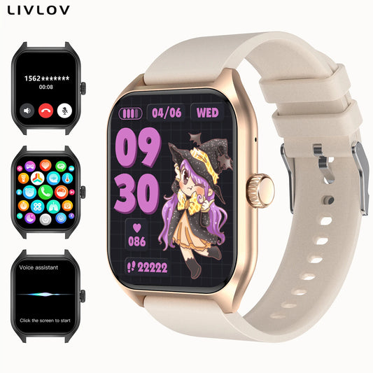 AI Voice Assistant Smart Watch for Men and Women with 1.96 Inch HD Screen Activity Trackers and 100 Plus Sports Sleep Heart Rate Monitor