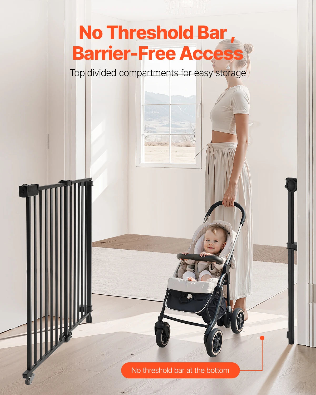SucceBuy Adjustable Baby Gate 29.5 To 43 Inch Wide 28 High