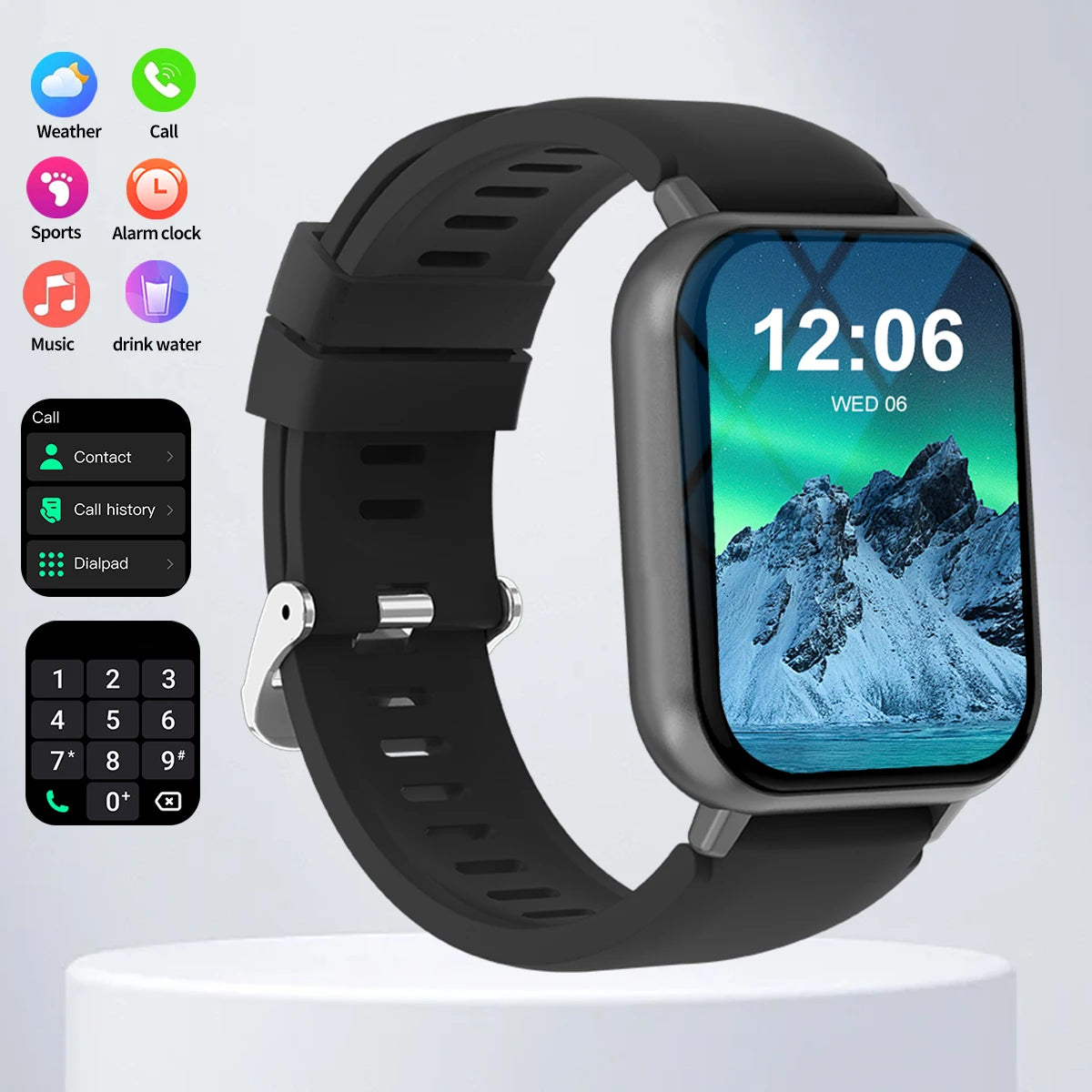 The fashionable smart watch has a full touch screen, can answer and make calls, and has message reminders and other functions. I