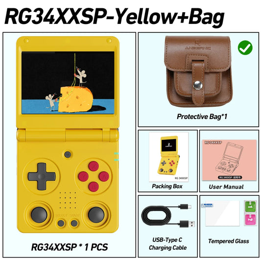 Anbernic RG34XXSP 3.4-Inch IPS Linux 64-bit Game Console H700 quad-core LPDDR4 2GB Retro Game Player HD-Connect To TV RG 34XXSP