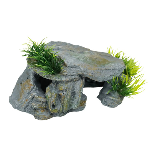 Aquarium Reptile Cave Rock Hide Platform Turtle Lizard Snake