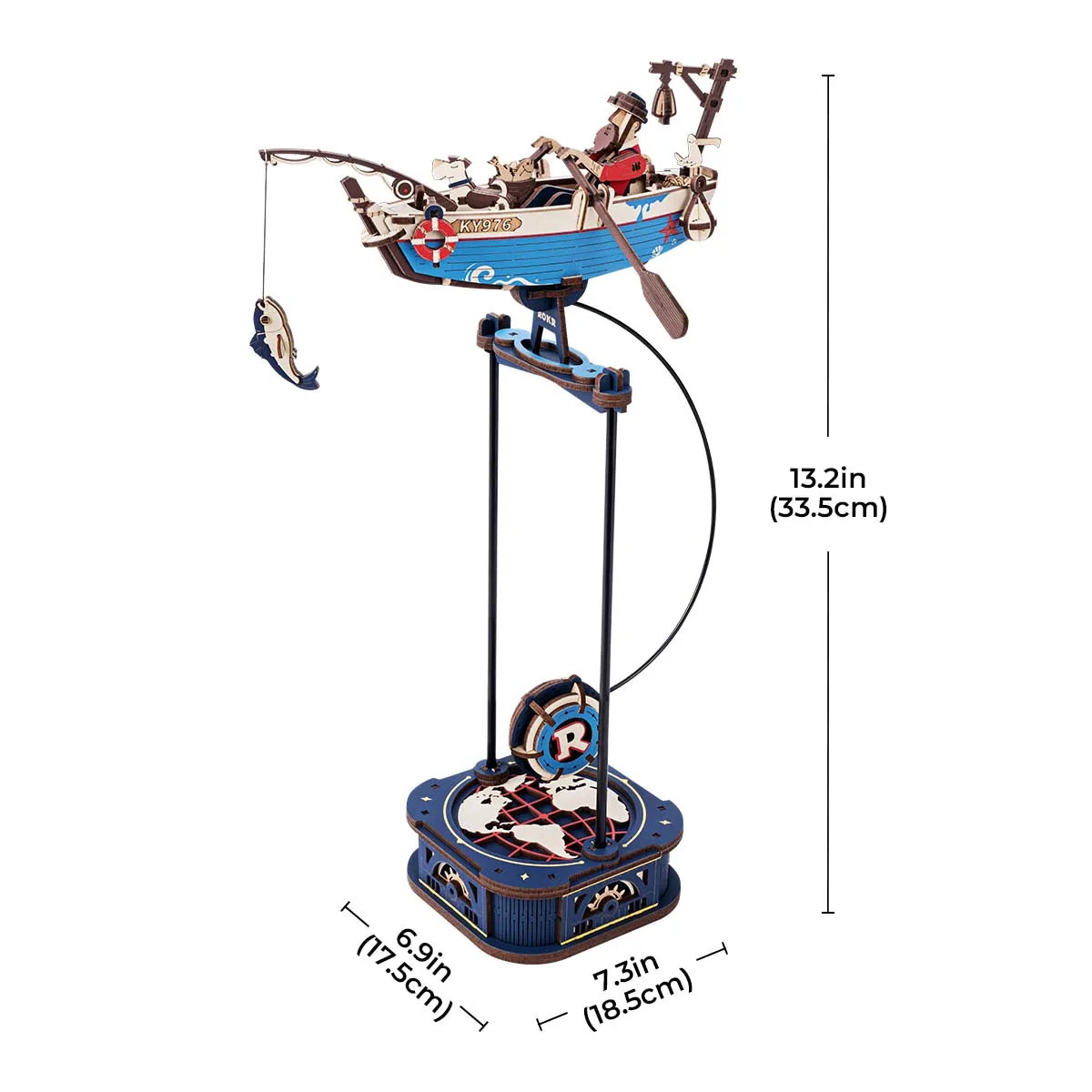 Robotime Rokr 3D Puzzle Ocean Fisher DIY Pendulum Toy Gifts for Family Colleague Home Decoration Toys Building Block Kits