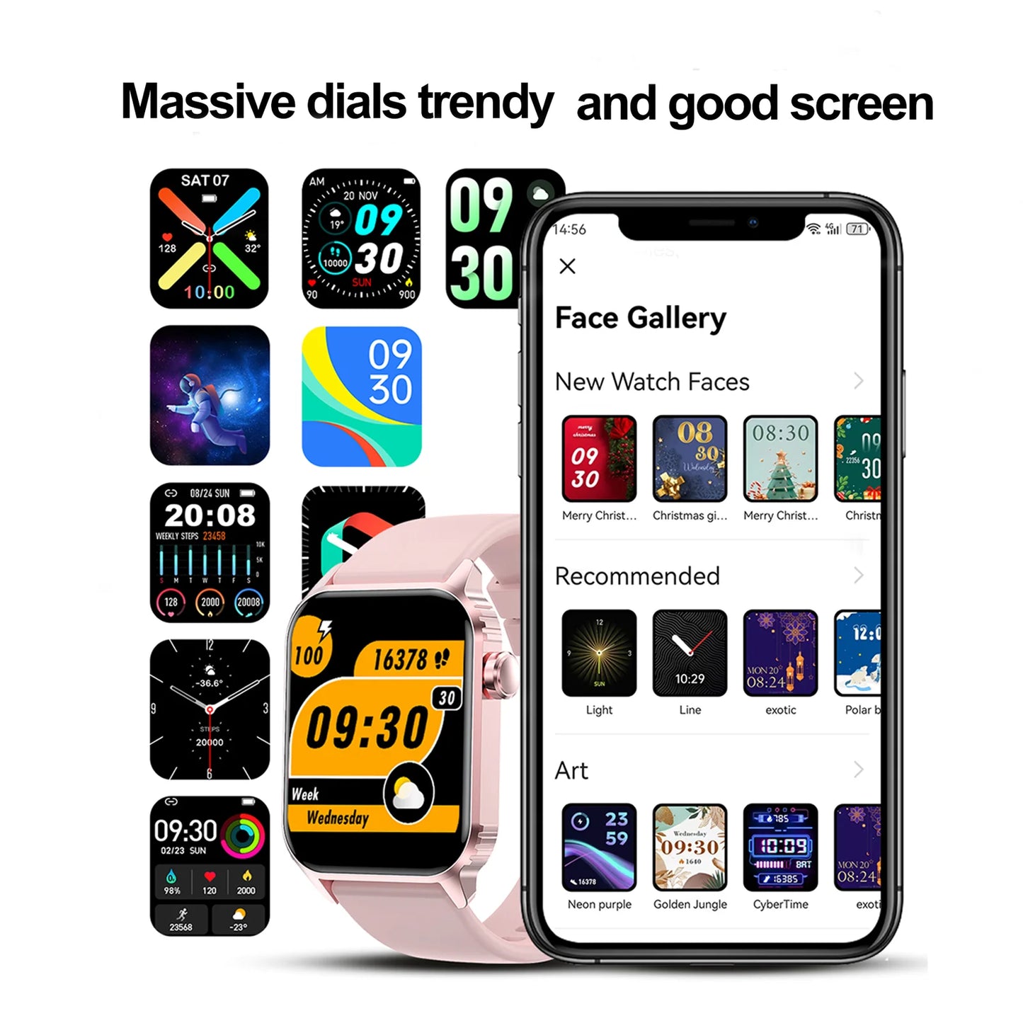 TG08 Smart Watch 1.85 Inch Fitness Tracker for Men and Women