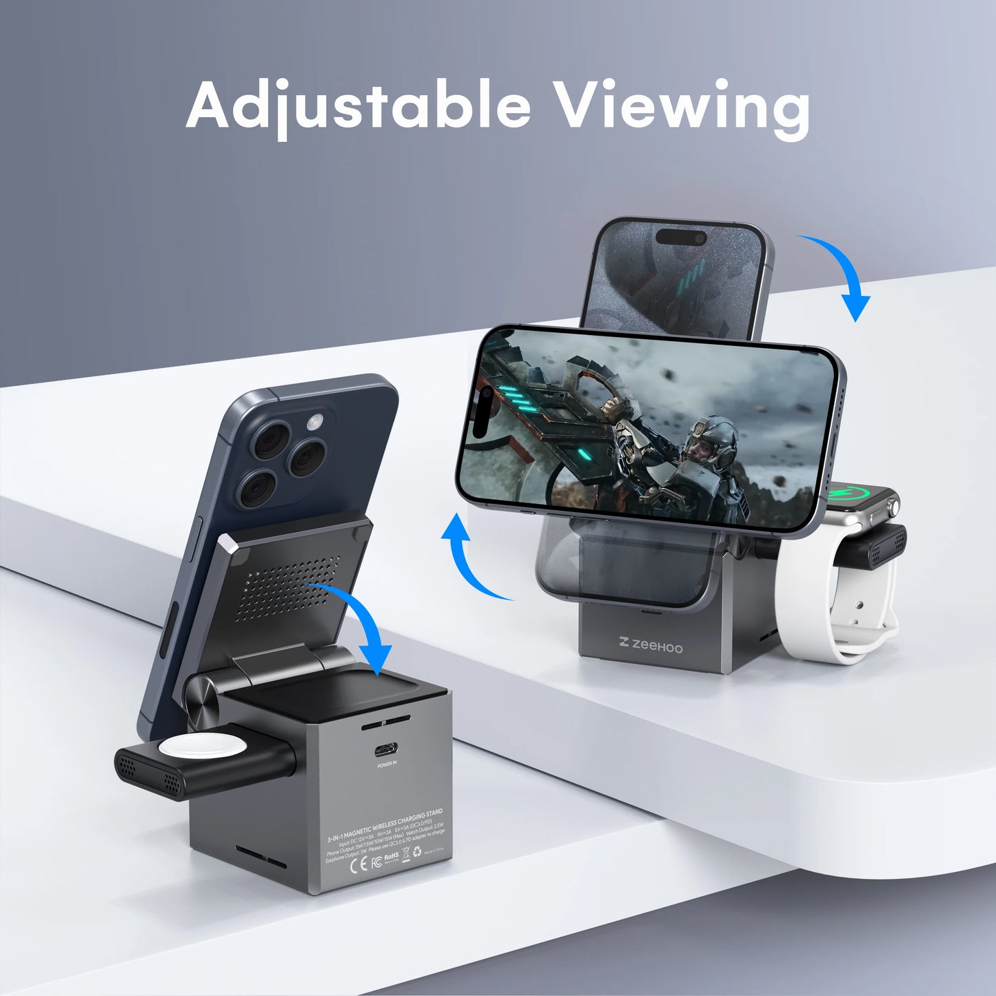 ZeeHoo 3 In 1 Charging Station Apple IPhone MagSafe Stand